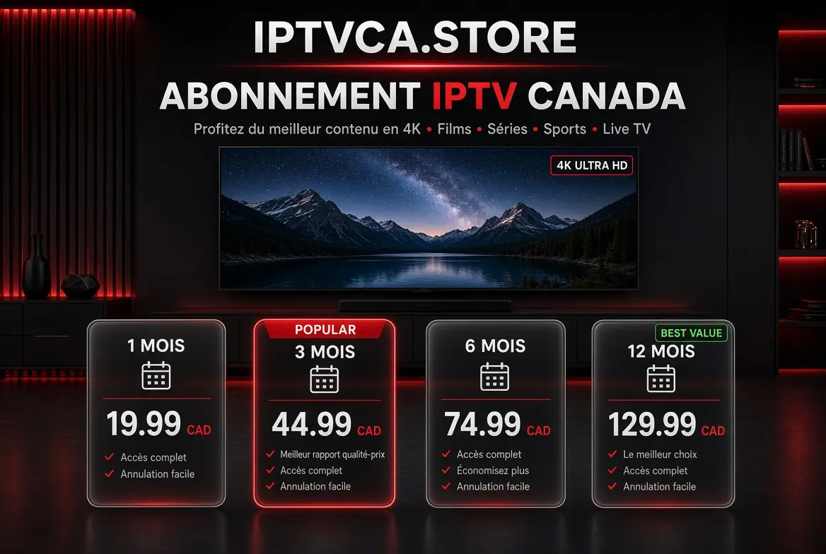 IPTVCA.STORE — IPTV Canada subscription, 4 HD/4K plans with CAD prices
